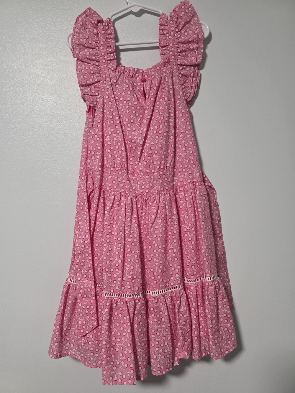 French Connection Girls' 5/6 Pink Ruffle-Trimmed Cotton Sundress for Girls - NWT - Picture 5 of 13